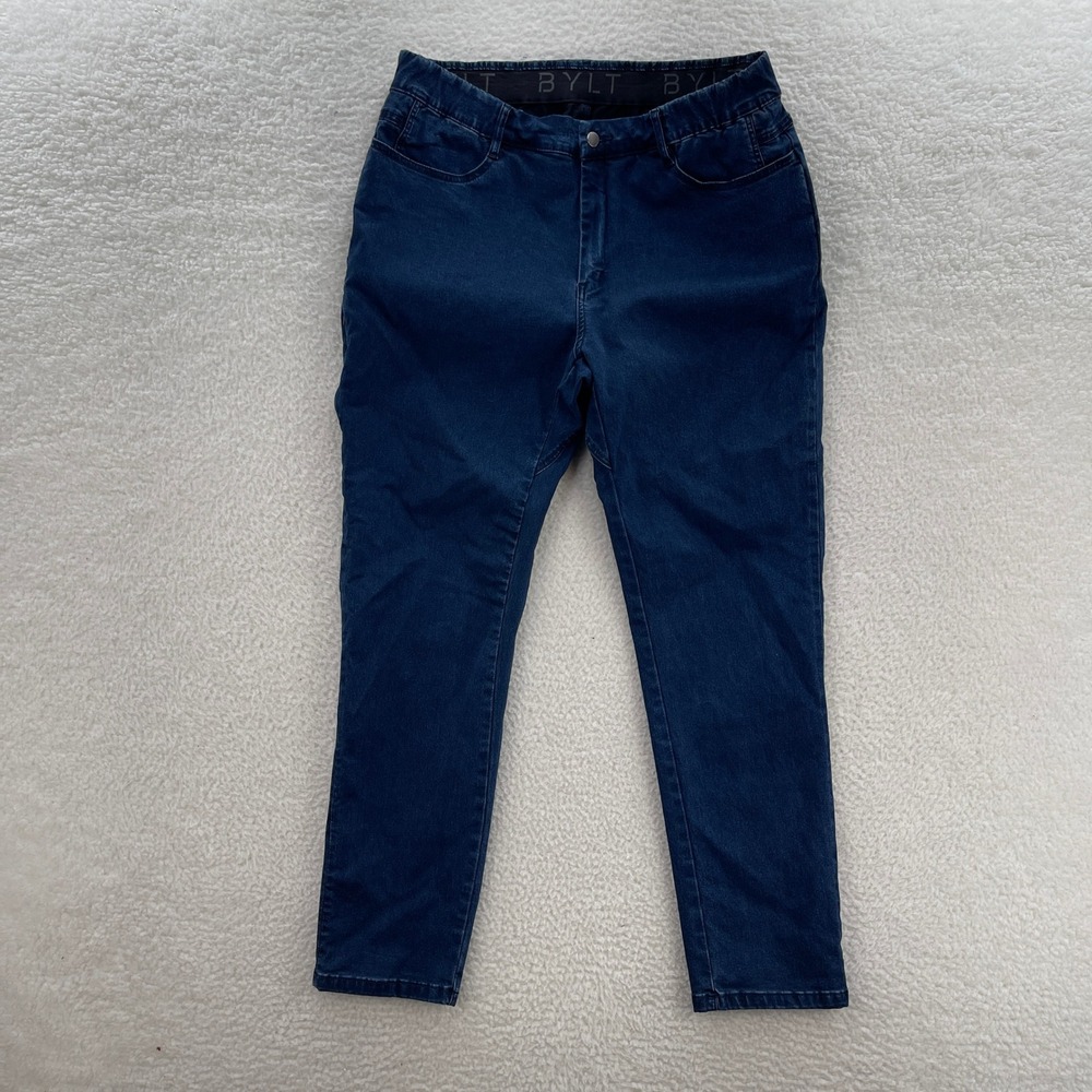 BYLT Jeans Mens 38 Blue Tapered Dark Wash Stretch Performance Denim Preppy